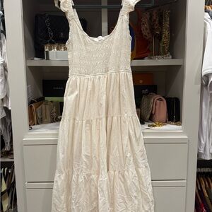 Astr Cream Midi Dress